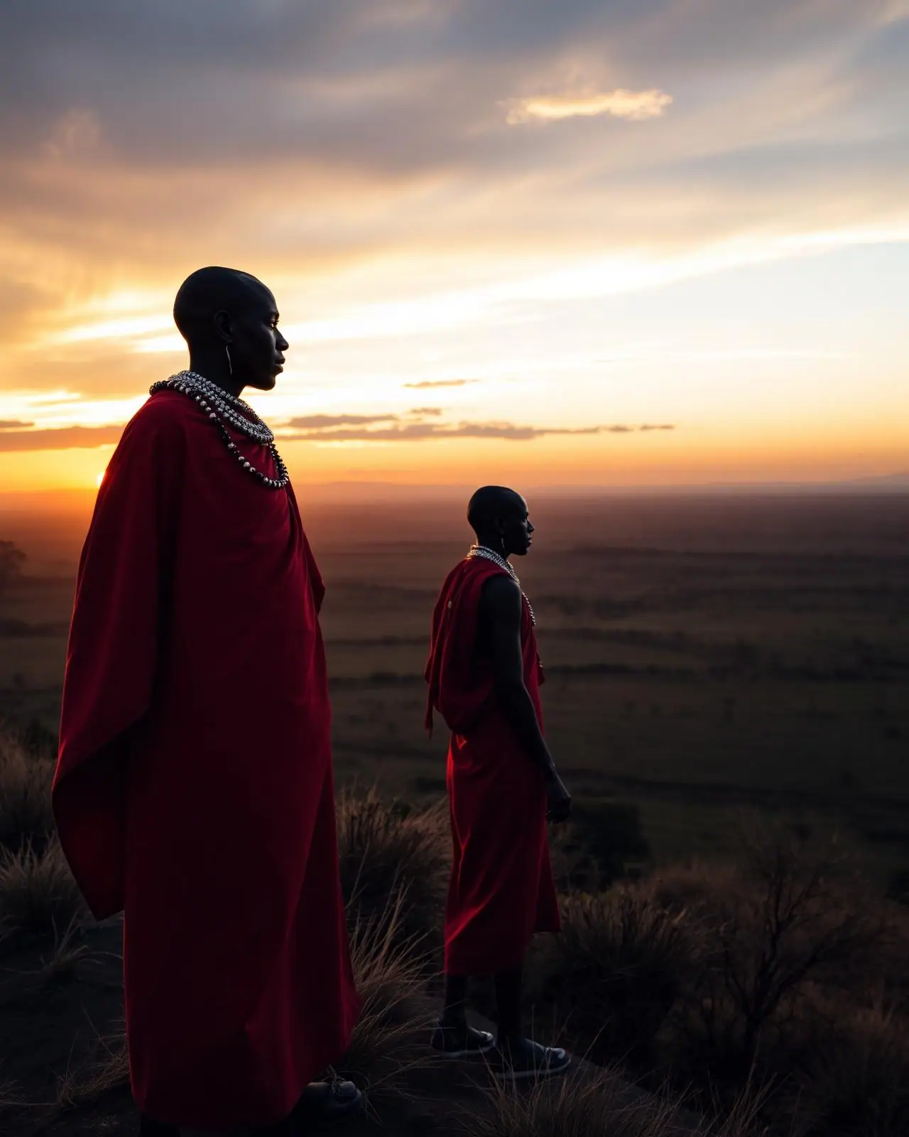 Maasai at dawn